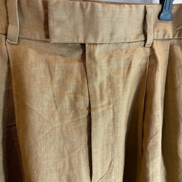 BANANA REPUBLIC Sz 14 Linen Pleated Front Unlined Trouser Style Bermuda Shorts - Picture 5 of 7
